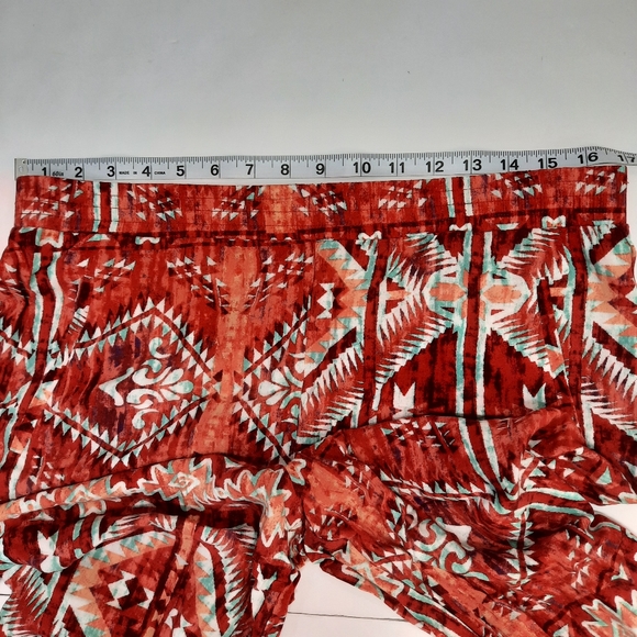 Cato Women's Orange Square Pants Capri Pants Elastic Waist Size L - Picture 10 of 13